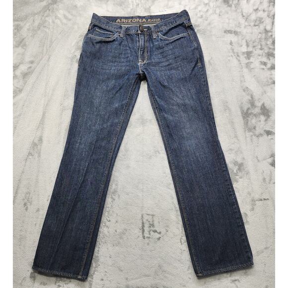 Arizona Jean Co Jeans Men 34 X 32 Blue Dark Wash Skinny Slim Denim Casual Preppy - Picture 1 of 13